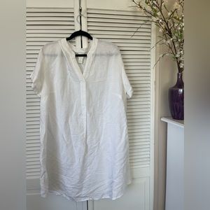 H&M Med Oversized White Shirt with Collar